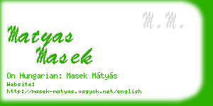 matyas masek business card