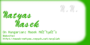 matyas masek business card